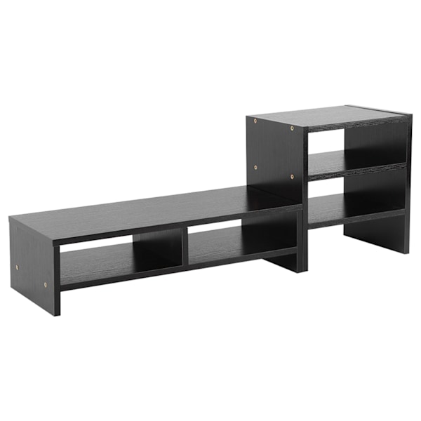 Computer Laptop Skærm Riser Stand Desktop Opbevaringsorganisator 3-lags Hylde (Sort Valnød)