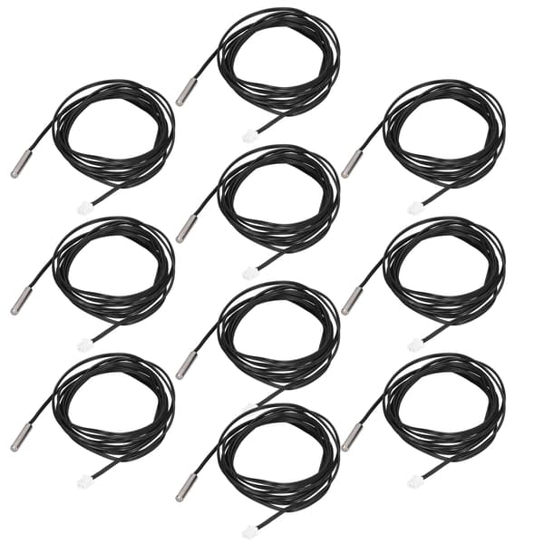 10 stk. Termistor Sensor NTC Temp Probe 5x25mm Cylindrisk Hoved 2 Meter Kabel Længde 50K B3950
