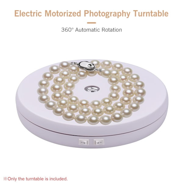 Elektrisk Motoriserad Fotograferingsplattform 360 Graders Roterbar Display med LED-ljus för Produktfotografering Smycken Klockdisplay