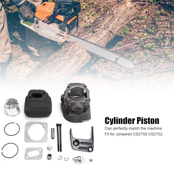 45MM Cylinder Kolv Dämpare Kit Trädgårdsverktyg Tillbehör Passar för Jonsered CS2150 CS2152