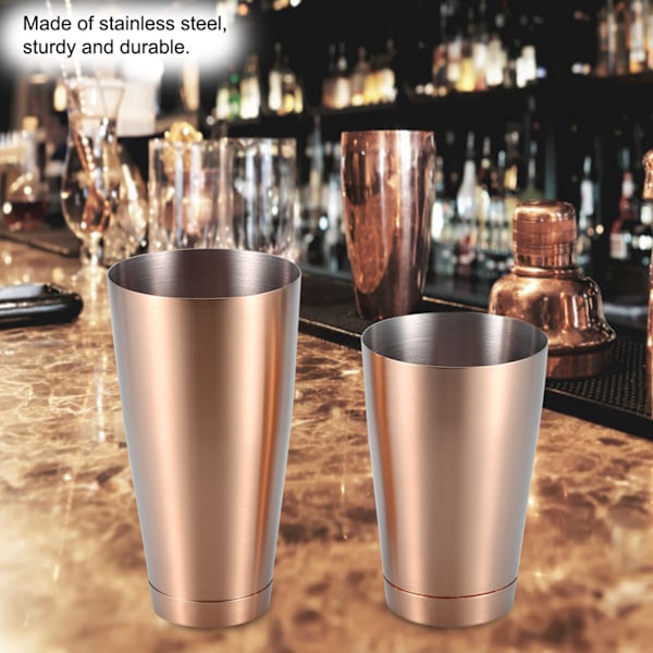 Rustfrit stål, robust og holdbar cocktail shaker, bar, hjem, køkkenredskab (Rose Golden)