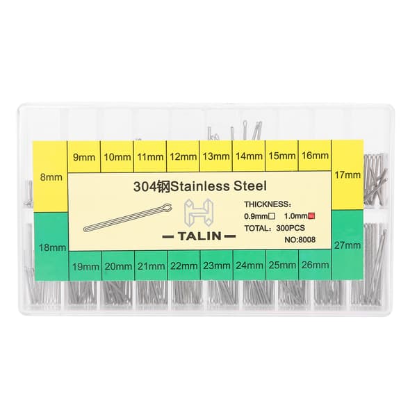 1 mm Armbandsfäste Split Pins Rostfritt Stål Urdelar Sortiment 8‑27 mm