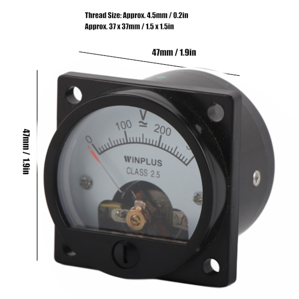 Rund Voltmeter ABS Analog Urtavla Panelmätare Noggrant Verktyg för Mätning SO‑45 AC 0‑300 V