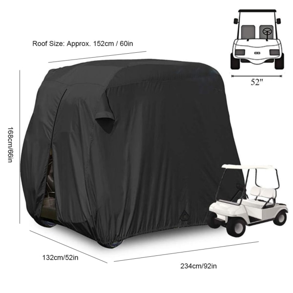 210D svart cover Vattentätt regntätt dammtätt cover för hemtillbehör för golfvagnar