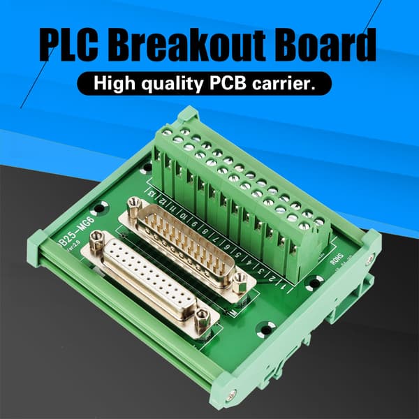 DB25 D Sub Han & Hun Header Breakout Board Terminal Board DIN Skinne Montering Interface Modul