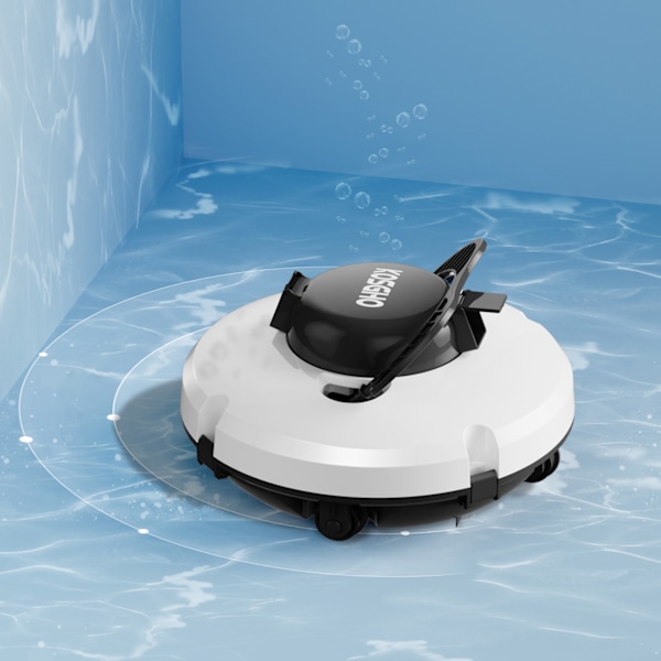 Sladdlös Robot Poolrengörare Pooldammsugare med Dubbla Motorer Självparkering för Pooler med Platt Botten