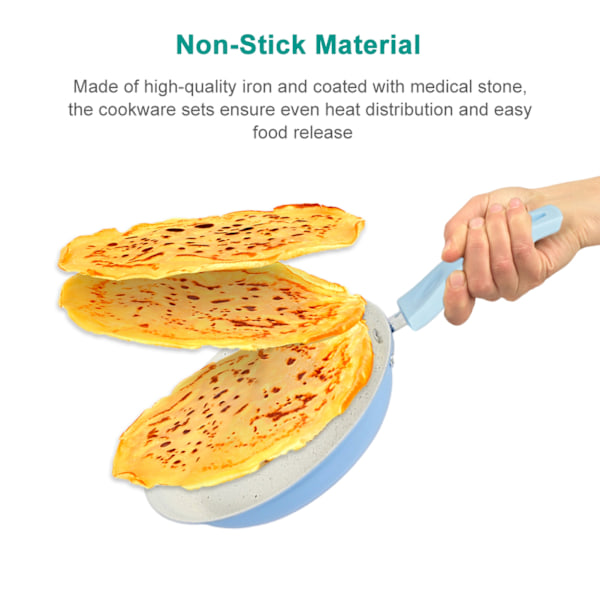 13-delars Nonstick Kokkärlsset Medicinsk Stenbeläggning Ergonomiskt Handtag Matlagningsset med Mjölkkastrull Soppkastrull Stekpanna Gryta