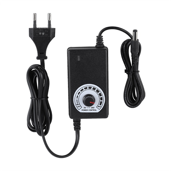 24W 3-24V Strömförsörjningsladdare Adapter med LED-display Spänningsreglering 100-240V (EU-kontakt)