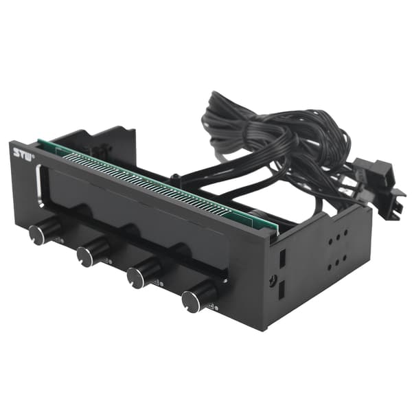 STW‑6041 Fläktkontroller för dator CPU Multifunktionell 4-kanals Frontpanel LCD-skärm