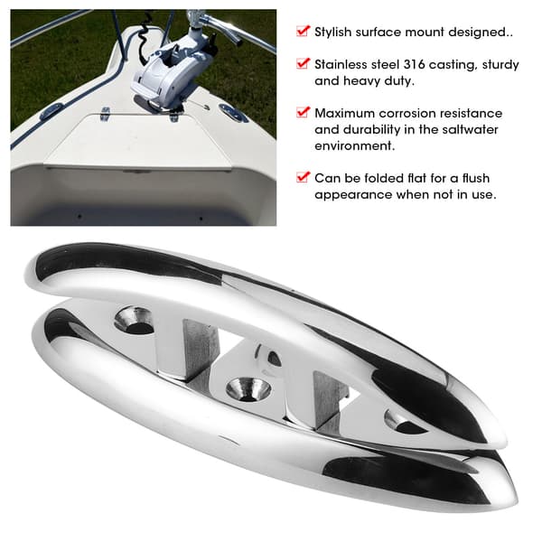 5in Sammenklappelig Flip Up Pullert 316 Rustfrit Stål Dock Dæk Hardware Marine Bådtilbehør