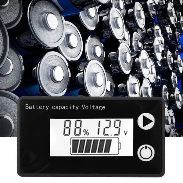 LCD 12V Batterikapasitetsindikator Tester Litiumbatteri Universell Digital Display Voltmeter (10-100V Blå Temperatur)