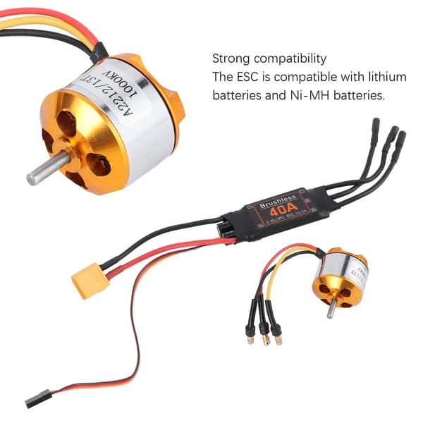 2212 1000KV Motor 40A Børsteløs ESC Sæt Tilbehør til RC Drone Helikopter FPV Model