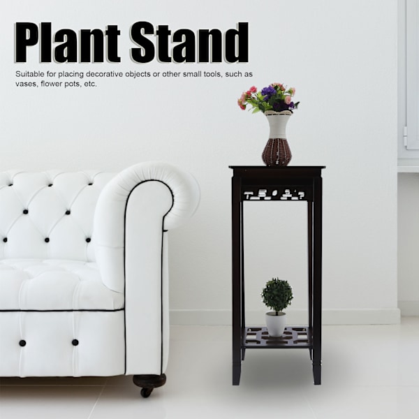 2-lags Plantestativ Bambus Blomsterpotte Display Reol Opbevaringshylde til Stue Gang 70x30x30cm