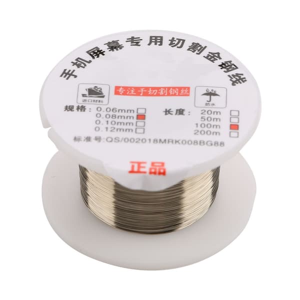 100m Molybden Skjæretråd for LCD Skjermseparator Reparasjon (0.08mm*100m)