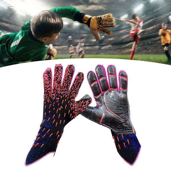 Fotbollsmålvaktshandskar Latex Anti-Slip Fotbollshandskar med Starkt Grepp i Handflatorna för Barn Pojkar Nr.9
