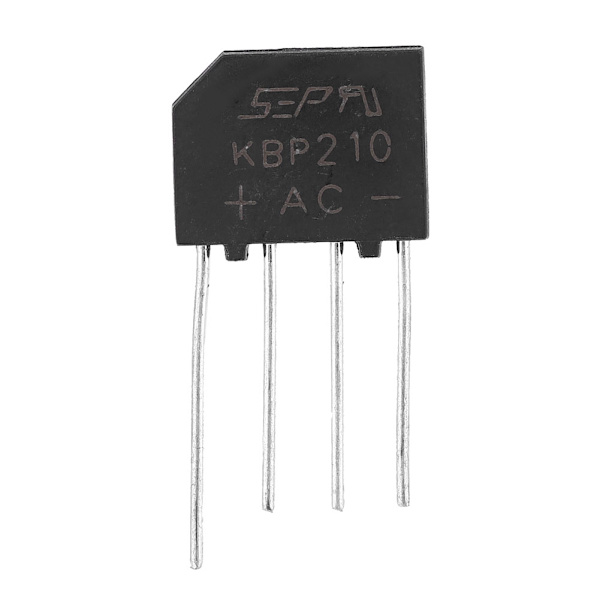 2A 1000V Diodbrygga KBP210 Platt Likriktare Brygga för Elektronisk Krets (10st)