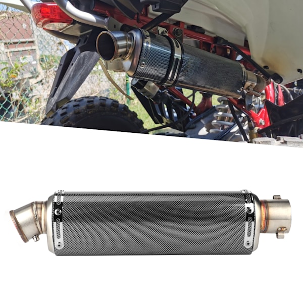 51mm/2in Universal Motorcykel Scooter Avgasrör Kolfibertextur Passar Yamaha R3 R6 R15