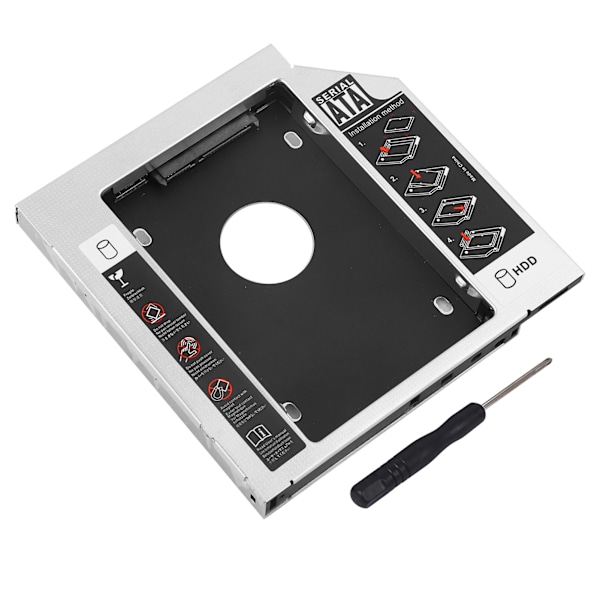 12,7 mm Aluminium SATA HDD SSD Kapsling Hårddiskfack Optisk DVD-adapter för Laptop