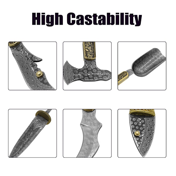Damaskusstål Billet Mönstrat Stål Cutter Embryo Smidesmaterial Härdat Slipat för Cutter DIY Multipurpose Material