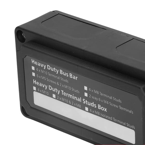 Strømfordelingsblok M8 Skrueterminal Samleskinne DC 48V 300A til Bil Båd Sort