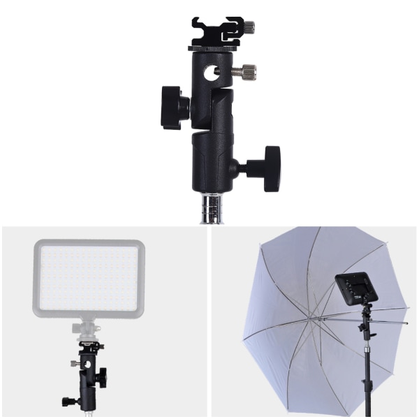 Aluminiumslegering E Type Flash Stativ Beslag Hot Shoe Mount Adapter Paraplyholder
