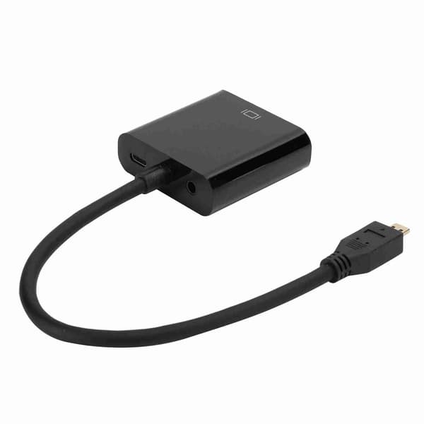 Micro HDMI til VGA Video Converter Adapter 1080P til Raspberry Pi 4B med Strømforsyningsfunktion Micro HDMI til VGA