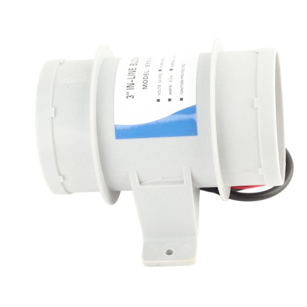 3 tommer 12V Støjsvag Inline Blæser Inline Marine Lænse Luftblæser til Yachts Både Luftcirkulation