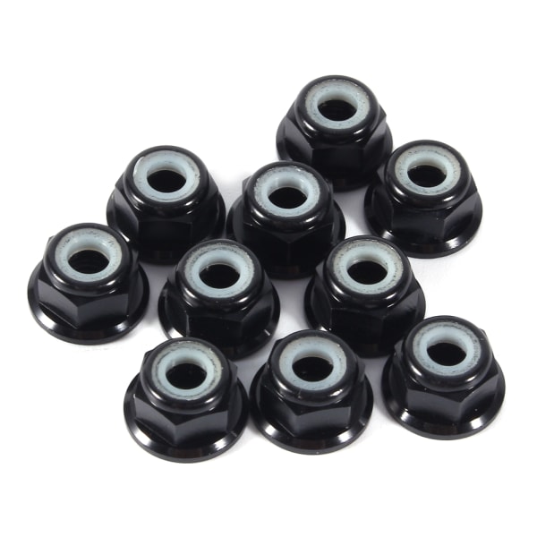 Anodiserad M4 Nyloninsats Självläsanande Muttrar Hex Lås Mutter Aluminiumlegering 10-pack