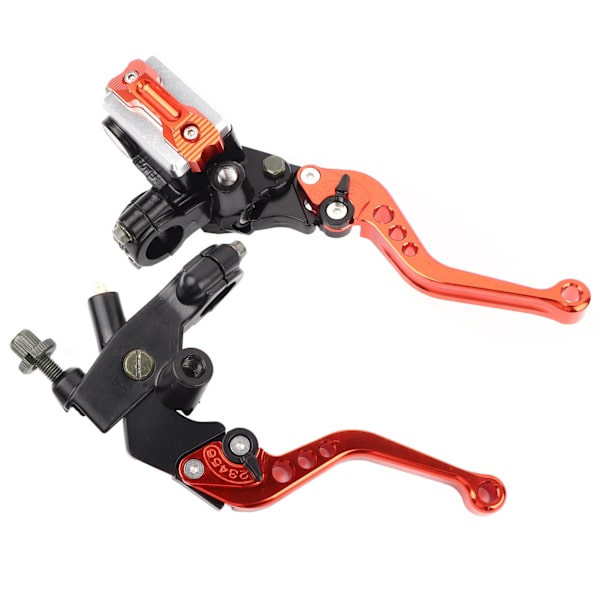 1 Par 7/8\"(22mm) Universal Motorcykelbroms Koppling Huvudcylinder Reservoar Spakar Orange