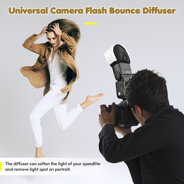 Universal Kamera Flash Bounce Diffuser Speedlite Softbox Erstatning til Canon Nikon Sony Godox Yongnuo On-Camera Flash