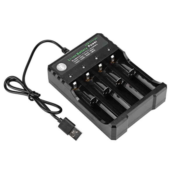4 platser Universal USB Smart batteriladdare för 18650 uppladdningsbart batteri