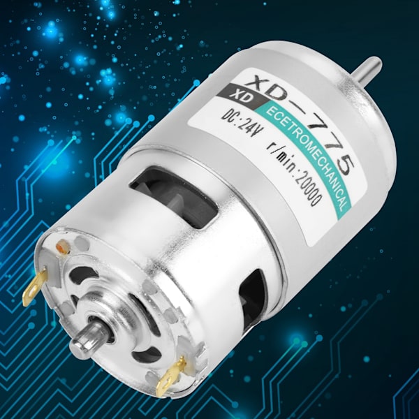 XD-775 24V Nopea Hiljainen Kaksinkertainen Kuulalaakeri Harjallinen DC-moottori (24V 20000rpm)