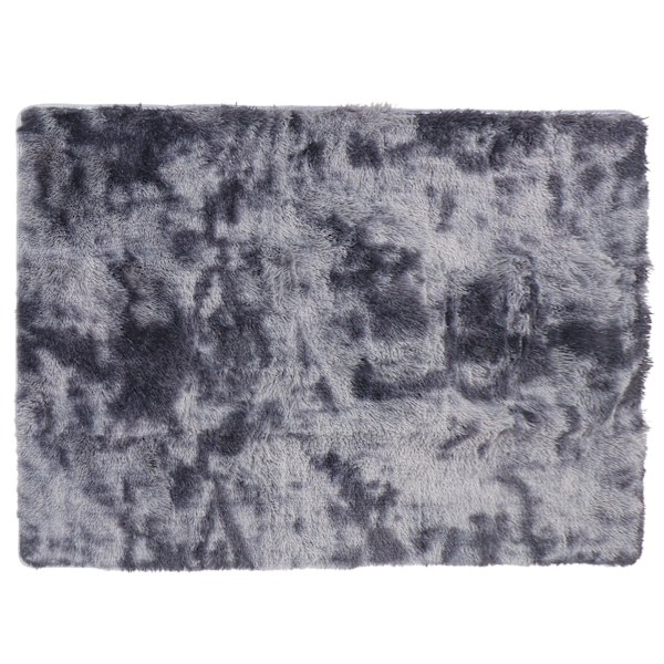 Matta Inomhus Modern TieDying Mjuk Luddig Golvmatta för Vardagsrum Sovrum 160x230cm (Mörkgrå)