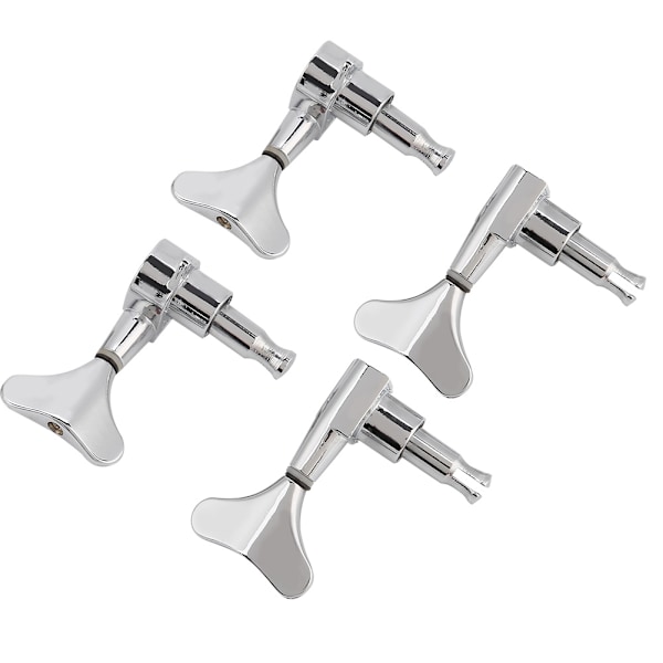 2L2R Fishtail-formade knappförseglade stämskruvar för basgitarr (silver)