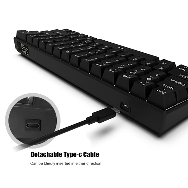 OUTEMU USB Kabelanslutet 61-tangenters Mekaniskt Tangentbord LED-Bakgrundsbelyst Stöder Hot Swap Blå Switch / Röd Switch