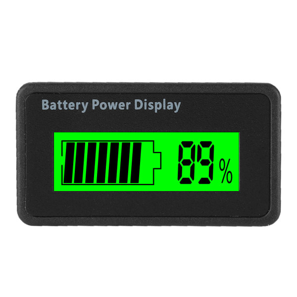 Grønn Bakgrunnsbelyst GY-6H Batteristrømdisplay 12-48V Universell Batterikapasitetsindikator Voltmeter
