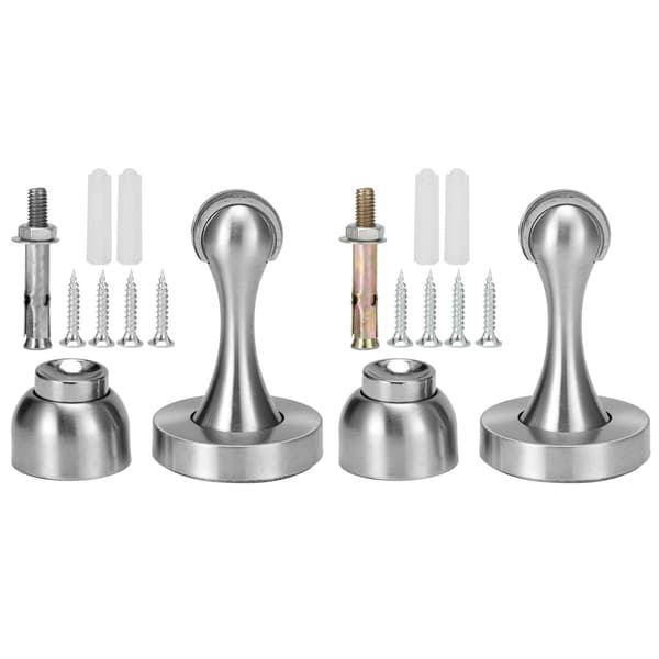 2 Sæt Rustfrit Stål Stærk Magnetisk Dørstopper Gulv Væg Suge Dørstopper Hardware