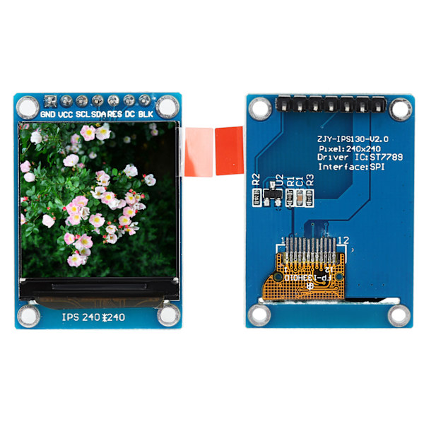 1,3 tum IPS Färg LCD Displaymodul 240x240 3,3V SPI ST7735 för Arduino