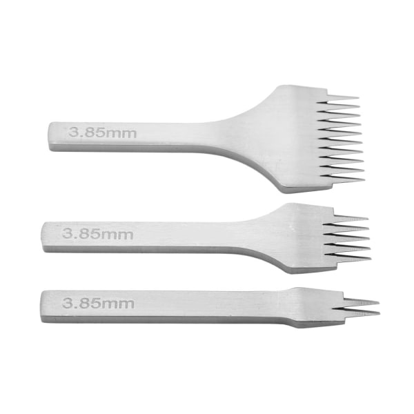 Vit Stål 2/5/10 Stanskrokar Verktygssats Snörning Sömnad Stämjärnssats för Läderhantverk (3.85mm)
