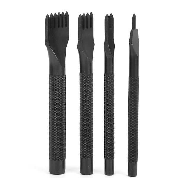 4 kpl Piikkitalttasarja Nahkatyö DIY Työkalu Musta Galvanointi Nahkatyötaltat 4mm