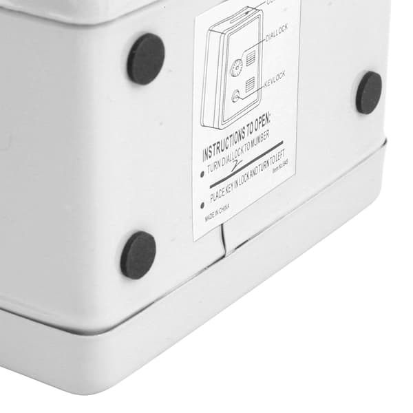 Mini Nyckel Pengaförvaringslåda för Barn Simulering Säkerhetsbox Metall Innovation Presenter Tillbehör Vit