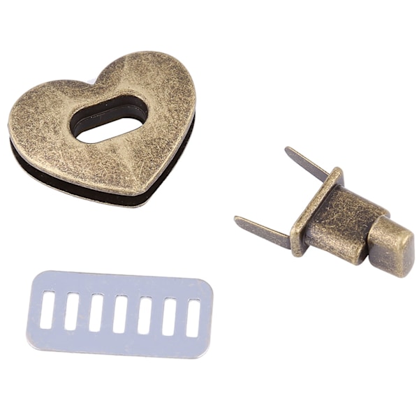 5 set Hjärtformade Metalllås Vridlås Hårdvara Handväska Väska Tillbehör (Brons)