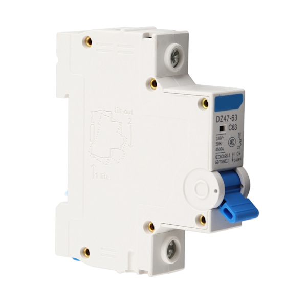 230VAC DZ47‑63 1-polet miniatureafbryderudskifter (63A)