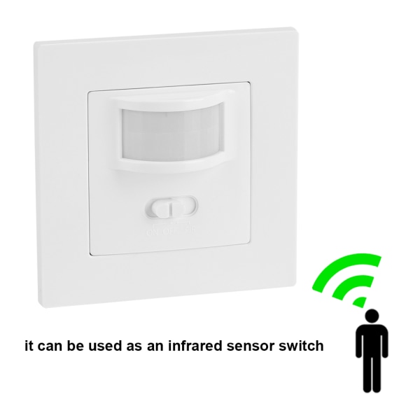 AC 110V-240V infraröd PIR-rörelsesensor infälld vägglampa Glödlampsbrytare