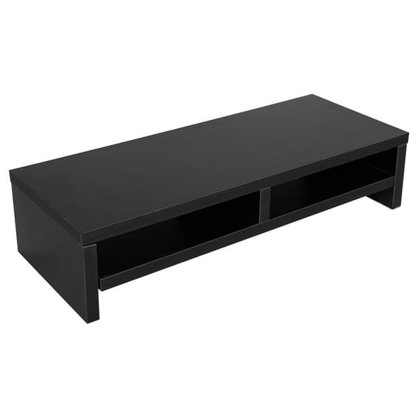 Skærmstativ LCD TV Laptop Rack Computerskærm Riser Hylde Platform Kontorbord Sort