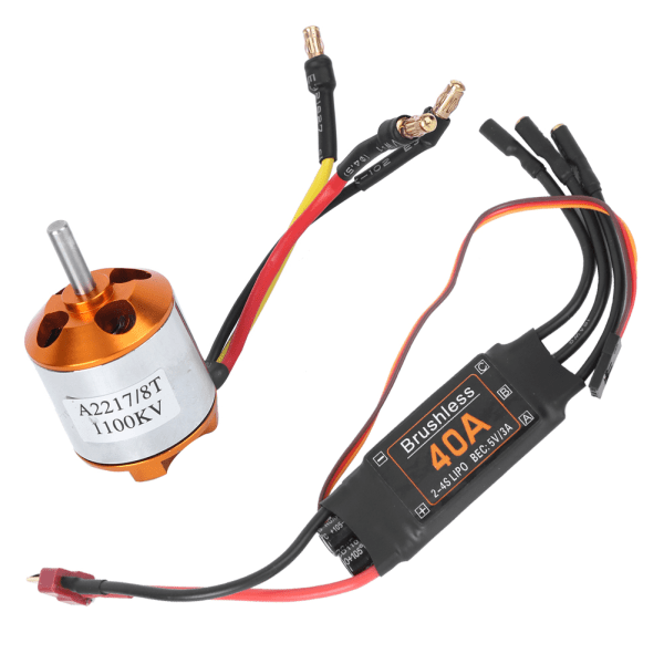 A2217 1100KV Børsteløs Motor 40A ESC SG90 9G Mikro Servo 1060 Propell for RC Fly (1100KV Motor 40A ESC 9G Servo 1060 Propell)