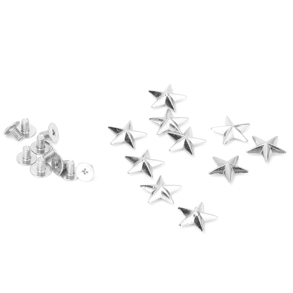10 st Metallstjärnstuds Nitar Spik Skruv för Läderhantverk Väskor Skor DIY Dekoration (14mm silver)