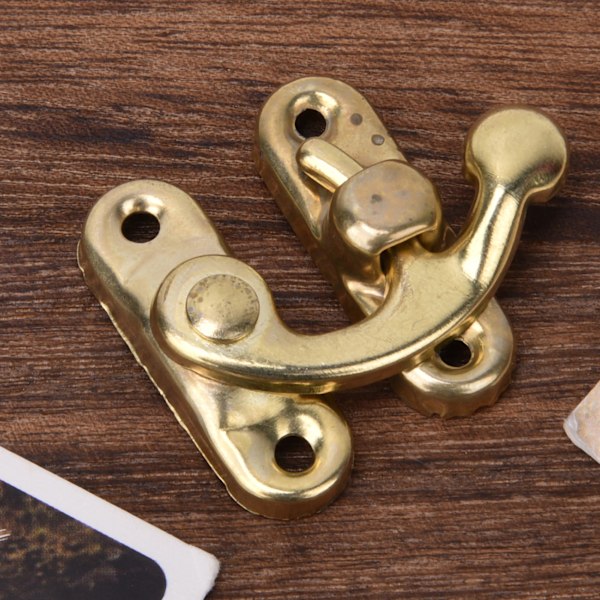 30 st Haspkrok Retro Stil Järnlås Krok Hasp för Smyckespresentaskar 3,2 x 2,8 cm Gul Vänster Låskrok Hasp