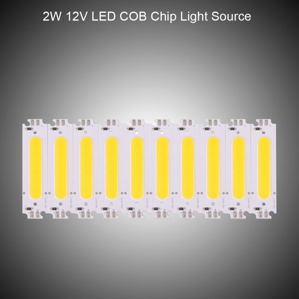 10 st DC 12V 2W COB Chip ljuskälla Passar för gör-det-själv LED-lampa belysningsarmaturer (varm vit)