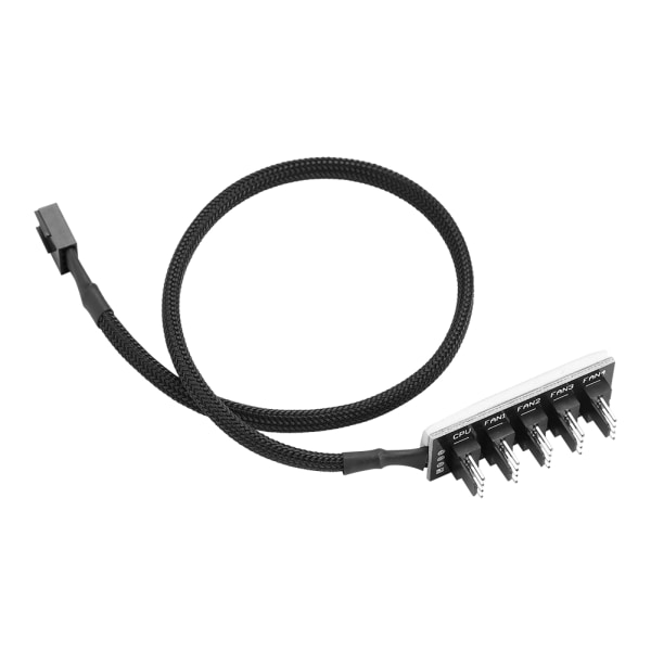 5-Port PC 4-Pin PWM CPU-kylfläktssplitternav, Adapter, Flätad Kabel, 1 Honkontakt till 5 Hankontakter